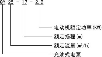 QY充油式潜水电泵型号意义